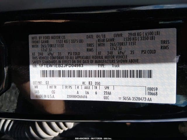 2018 FORD F-150 XL/XLT 9