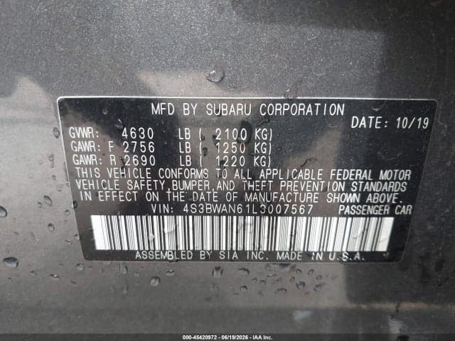 2020 SUBARU LEGACY LIMITED 9