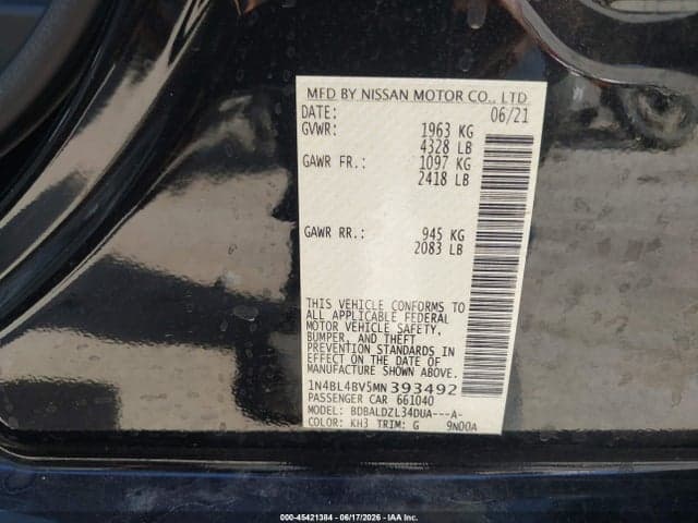 2021 NISSAN ALTIMA S FWD 9