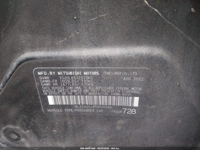 2023 MITSUBISHI MIRAGE ES/LE 9