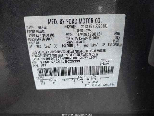 2018 FORD EDGE SE 9