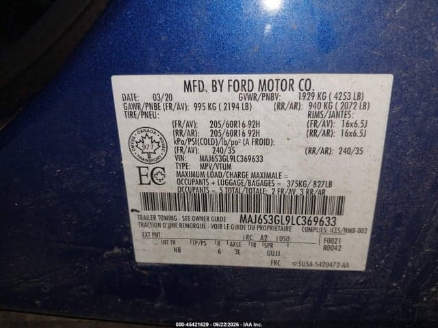 2020 FORD ECOSPORT SE 9