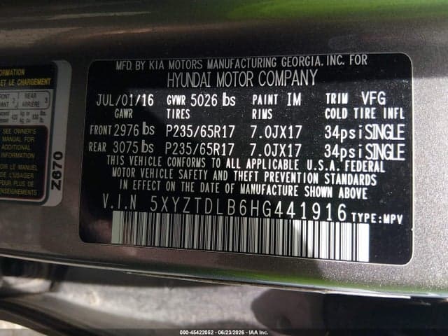 2017 HYUNDAI SANTA FE SPORT 2.4L 9