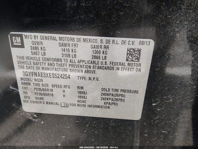 2014 CADILLAC SRX STANDARD 9