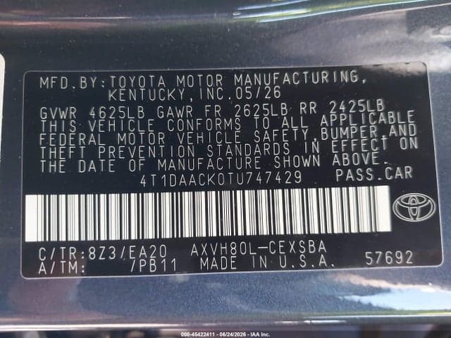 2026 TOYOTA CAMRY SE 9
