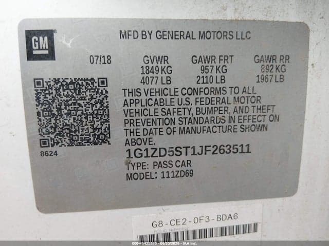2018 CHEVROLET MALIBU LT 9