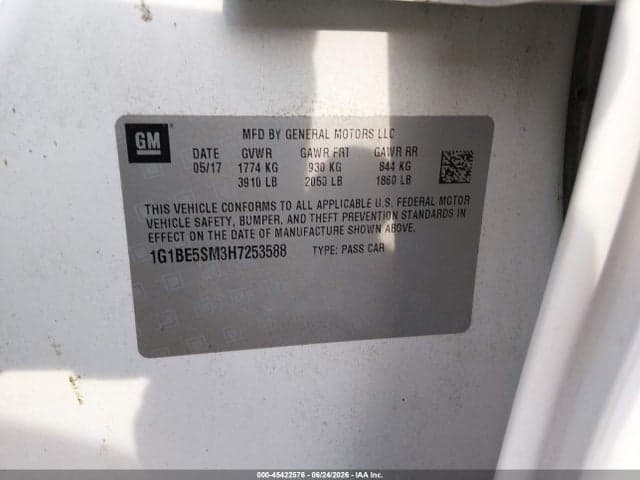 2017 CHEVROLET CRUZE LT AUTO 9