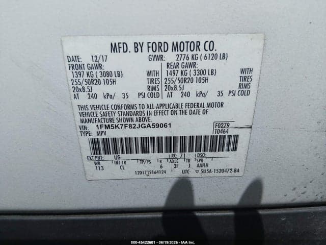 2018 FORD EXPLORER LIMITED 9