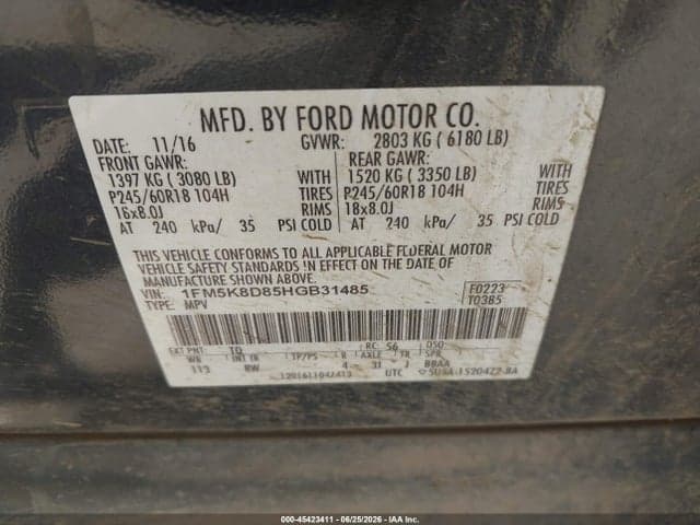 2017 FORD EXPLORER XLT 9