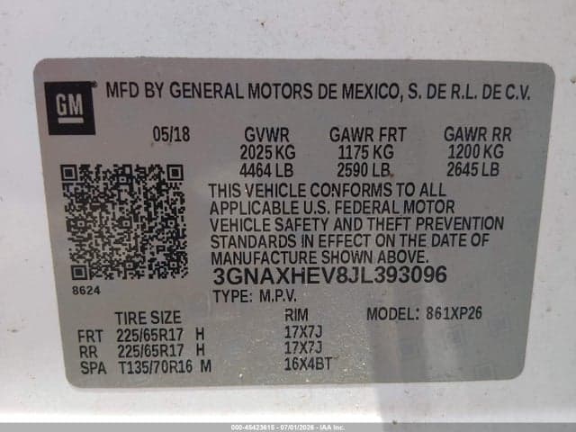 2018 CHEVROLET EQUINOX LS 9