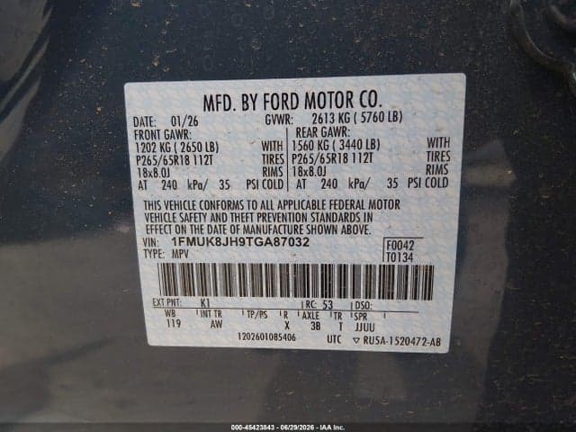 2026 FORD EXPLORER TREMOR 9