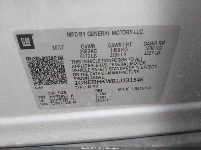 2018 CHEVROLET TRAVERSE LT LEATHER 9