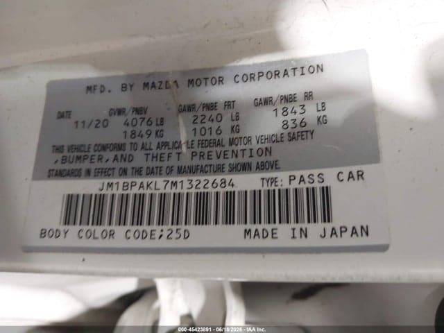 2021 MAZDA MAZDA3 SELECT 9