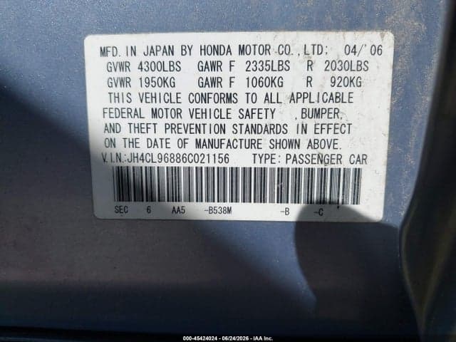 2006 ACURA TSX 9