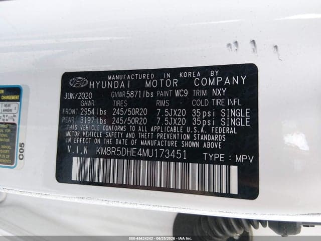 2021 HYUNDAI PALISADE LIMITED 9