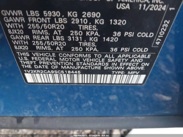 2025 VOLKSWAGEN ATLAS 2.0T SE W/TECHNOLOGY 9