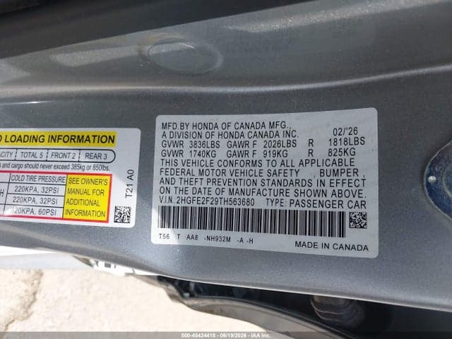 2026 HONDA CIVIC LX 9