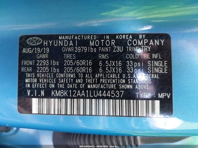 2020 HYUNDAI KONA SE 9