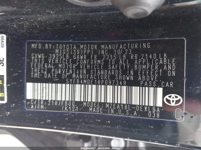 2024 TOYOTA COROLLA LE 9