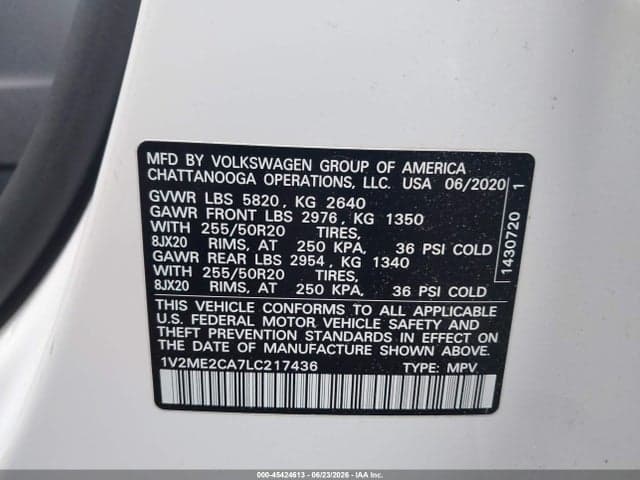 2020 VOLKSWAGEN ATLAS CROSS SPORT 3.6L V6 SEL 9
