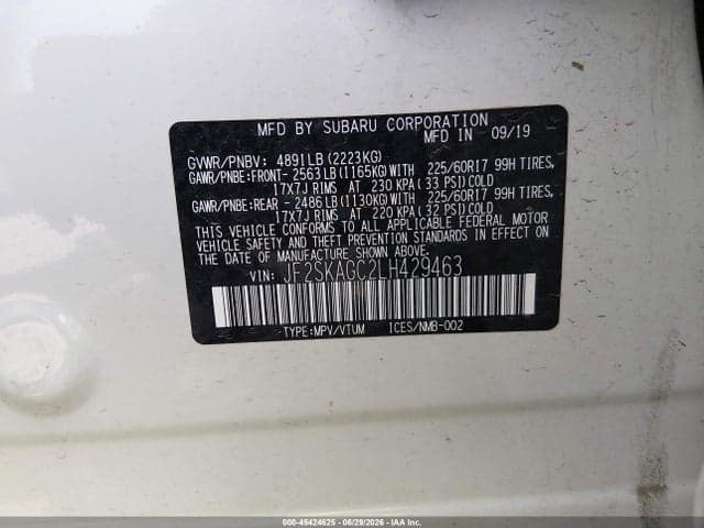 2020 SUBARU FORESTER PREMIUM 9