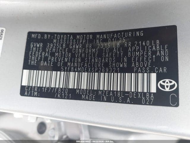 2025 TOYOTA COROLLA LE 9