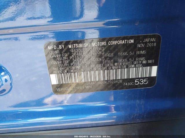 2019 MITSUBISHI ECLIPSE CROSS 9