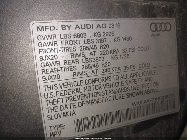 2017 AUDI Q7 3.0T PREMIUM 9