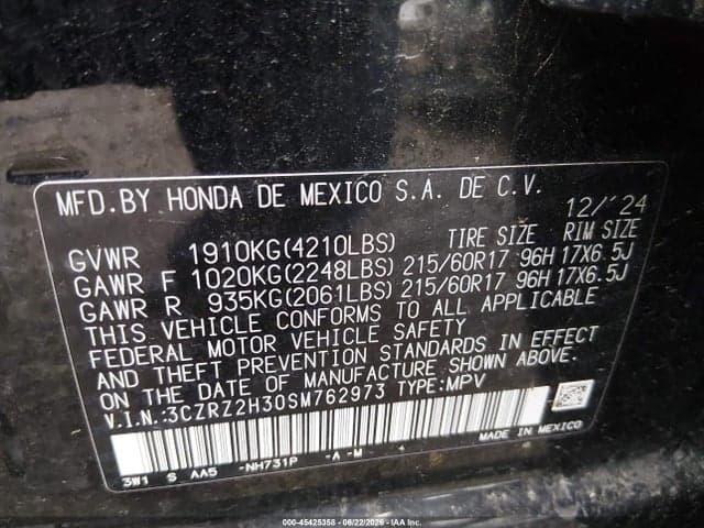 2025 HONDA HR-V AWD LX 9