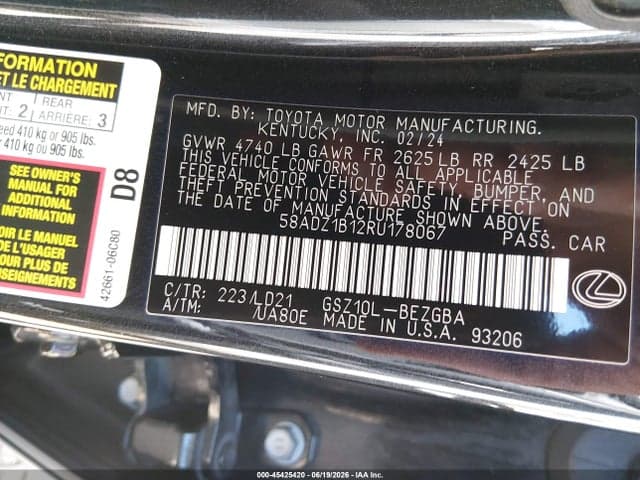 2024 LEXUS ES 350 9