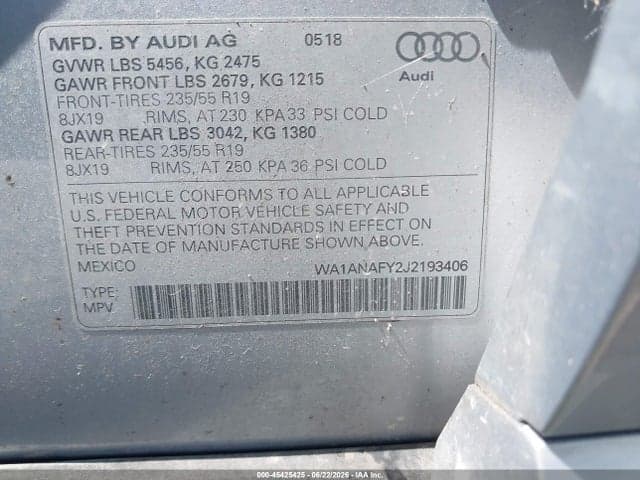 2018 AUDI Q5 2.0T PREMIUM/2.0T TECH PREMIUM 9