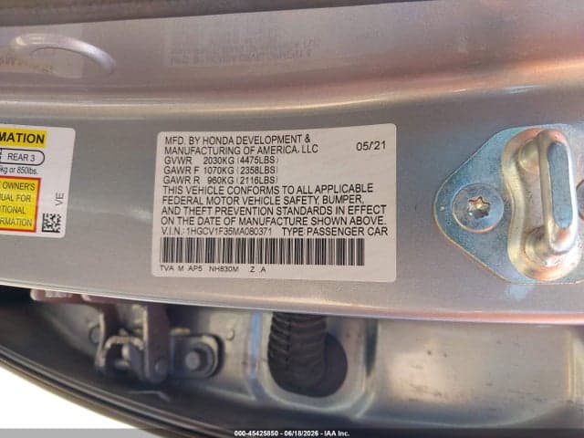 2021 HONDA ACCORD SPORT 9
