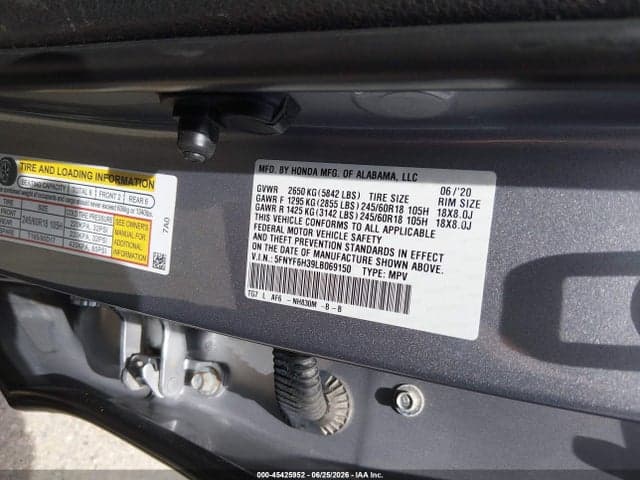 2020 HONDA PILOT AWD EX 9