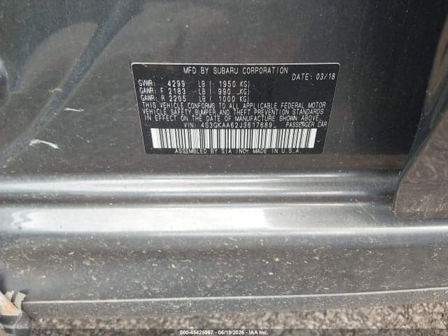 2018 SUBARU IMPREZA 2.0I 9