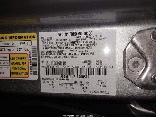 2020 FORD FUSION HYBRID SE 9
