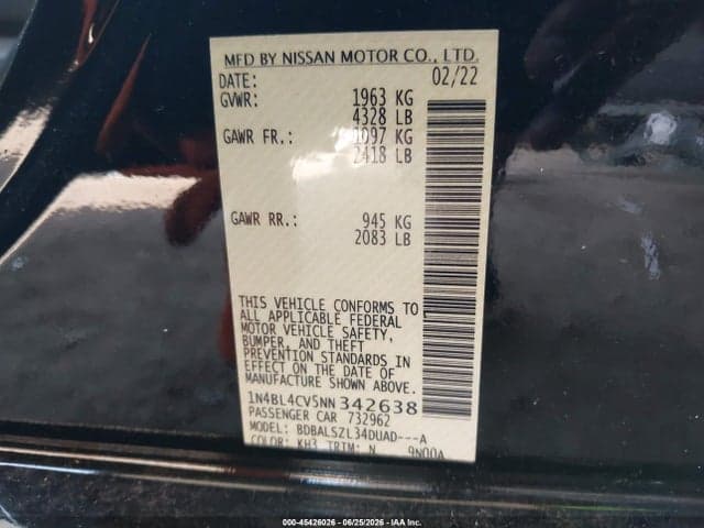 2022 NISSAN ALTIMA SR FWD 9