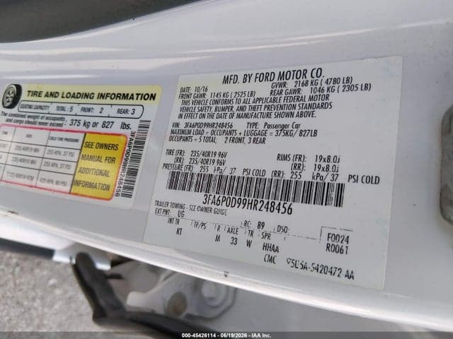 2017 FORD FUSION PLATINUM 9