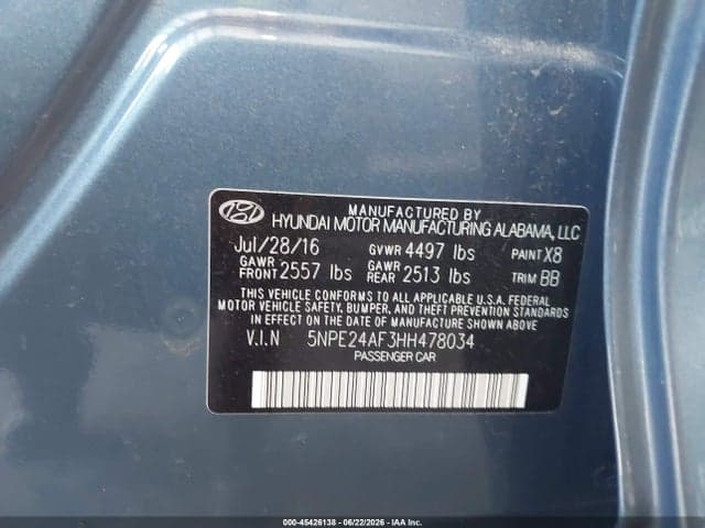 2017 HYUNDAI SONATA SE 9