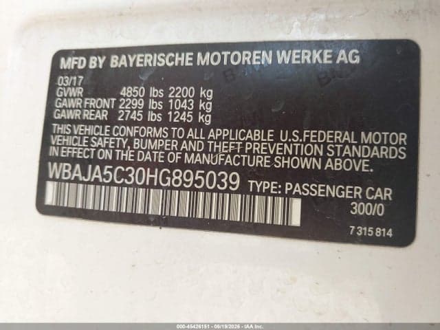 2017 BMW 530I 9