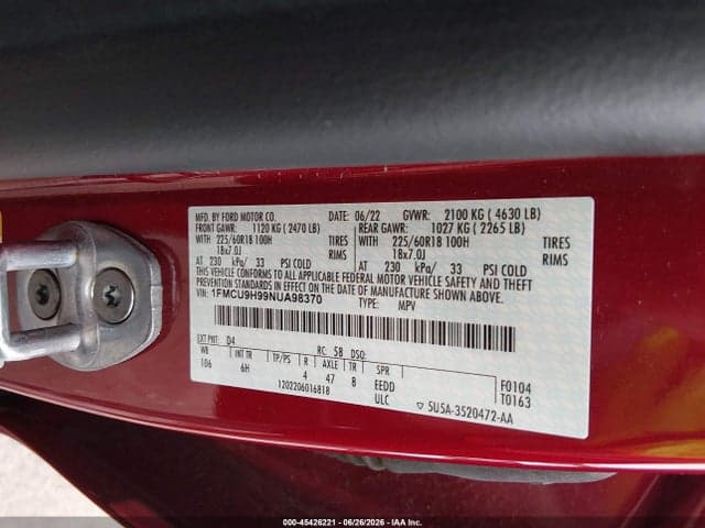 2022 FORD ESCAPE SEL 9