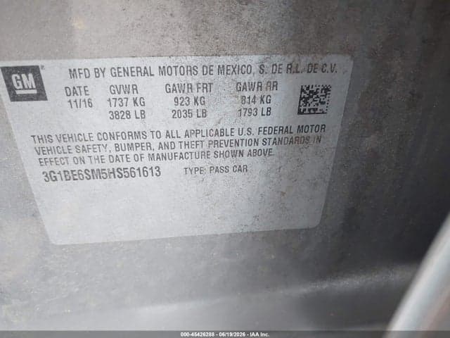2017 CHEVROLET CRUZE LT AUTO 9
