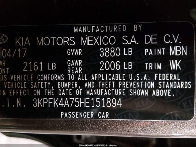 2017 KIA FORTE LX 9