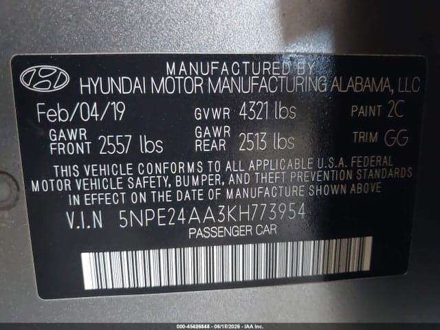 2019 HYUNDAI SONATA ECO 9
