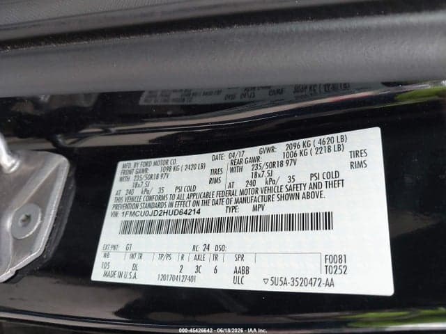 2017 FORD ESCAPE TITANIUM 9