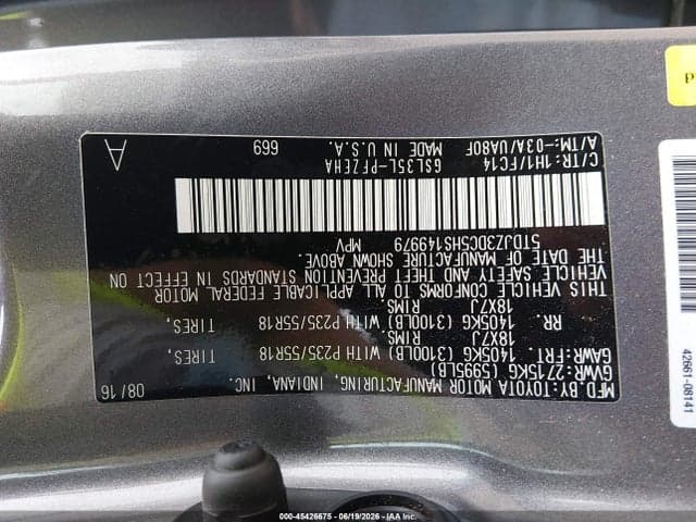 2017 TOYOTA SIENNA LE 7 PASSENGER 9