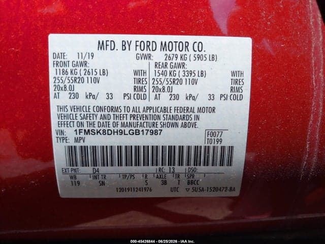 2020 FORD EXPLORER XLT 9