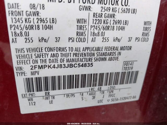 2018 FORD EDGE SEL 9