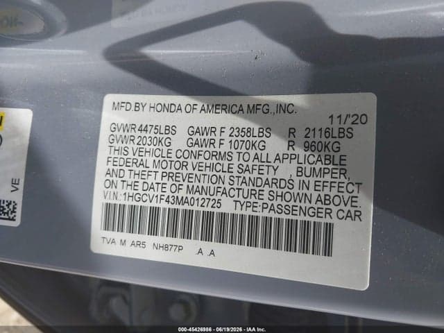 2021 HONDA ACCORD SPORT SPECIAL EDITION 9