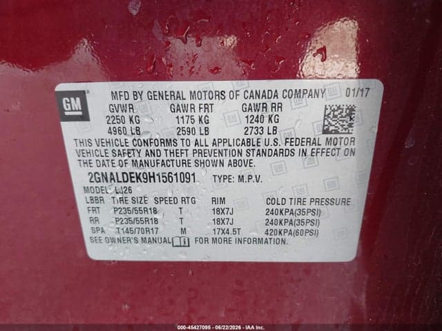 2017 CHEVROLET EQUINOX PREMIER 9