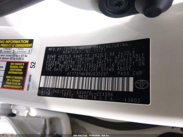 2022 TOYOTA CAMRY NIGHTSHADE EDITION HYBRID 9